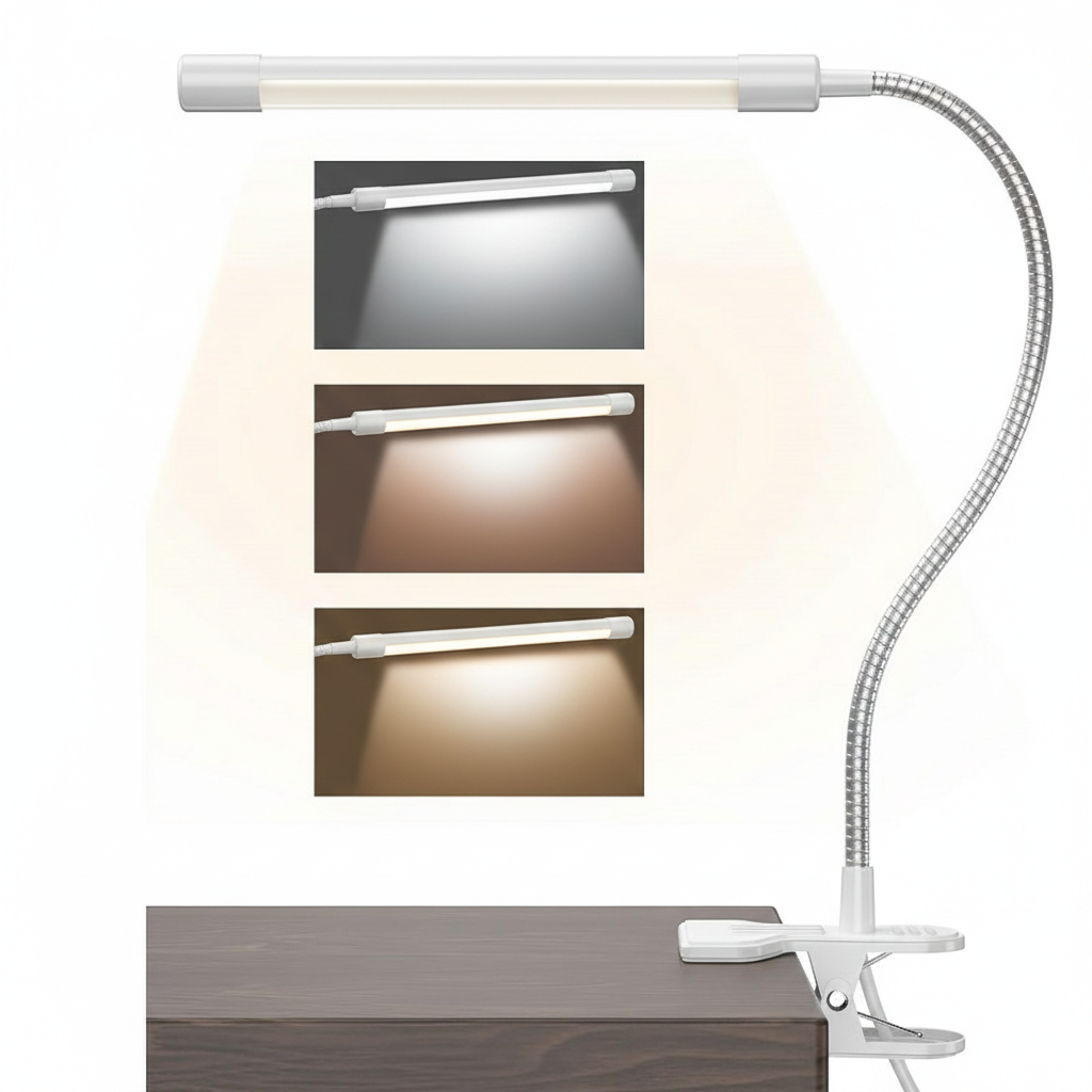 Luz LED para proteção ocular em quartos de estudantes com 3 cores diferentes.