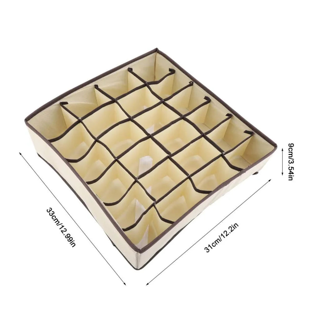 Organizador de gavetas com 24 divisões para roupas, dobragem de roupas e objetos em geral.