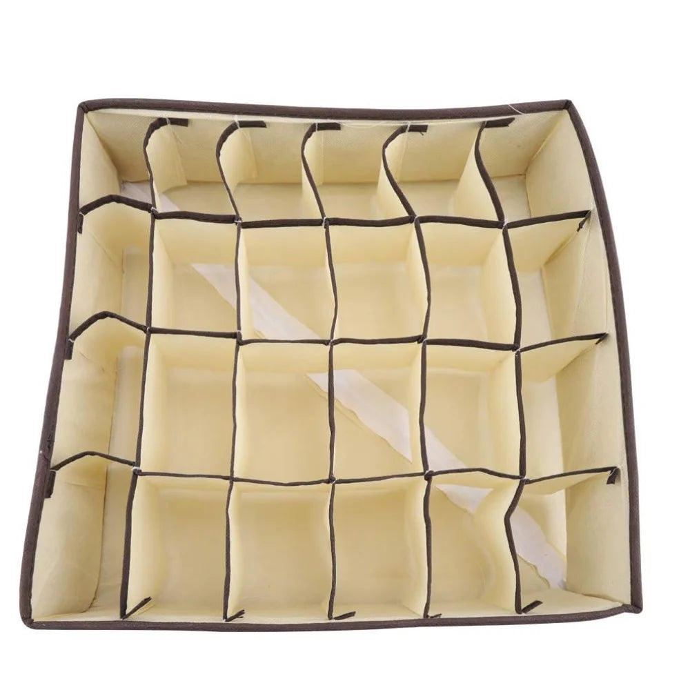 Organizador de gavetas com 24 divisões para roupas, dobragem de roupas e objetos em geral.