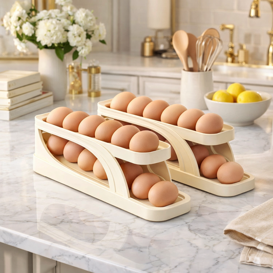 Dispensador automático de ovos de 2 andares, refrigerador e organizador de cozinha.