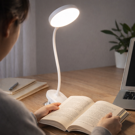 Luminária de Mesa LED Com Clipe Para Quarto, Ideal Para Cabeceira.